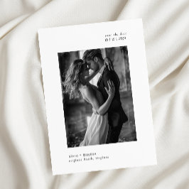 ミニマルモダンタイポグラフィ結婚写真 セーブザデート