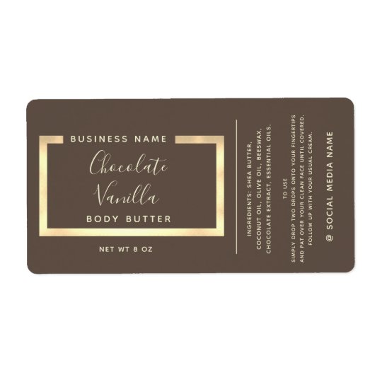 ミニマルモダンタイポグラフィ金ゴールドフレームラベル ラベル (正面)