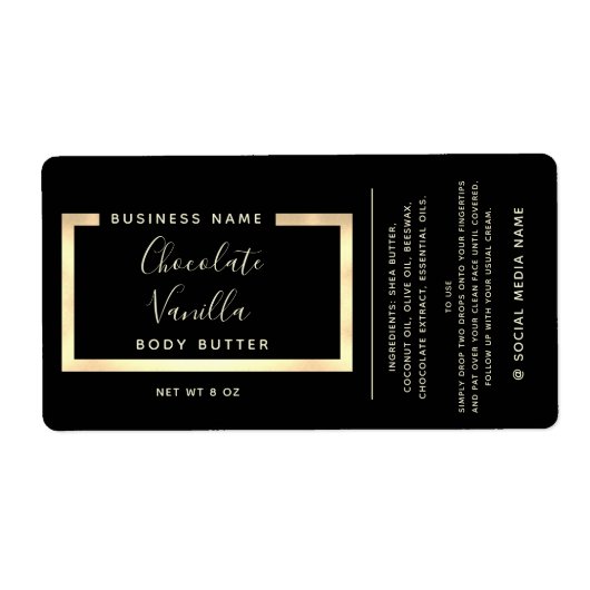 ミニマルモダンタイポグラフィ金ゴールドフレームラベル ラベル (正面)