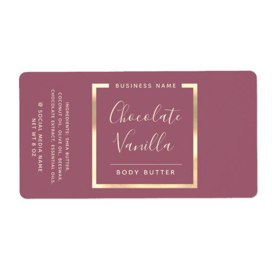 ミニマルモダンタイポグラフィ金ゴールド枠のセット ラベル (正面)