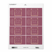 ミニマルモダンタイポグラフィ金ゴールド枠のセット ラベル (フルシート)