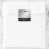 ミニマルモダンタイポグラフィ銀ブラックラベル スクエアシール (バッグ)