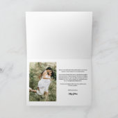 ミニマルモダンタイポグラフィ2写真結婚の サンキューカード (内部)