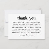 ミニマルモダンタイポグラフィ | クリーン結婚シック サンキューカード (正面)