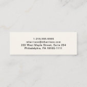 ミニマルモダンタイポグラフィ スキニー名刺 (裏面)