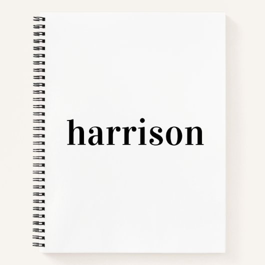 ミニマルモダンタイポグラフィ ノートブック (正面)