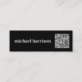 ミニマルモダンタイポグラフィQRコードプロフェッショナル スキニー名刺 (正面)