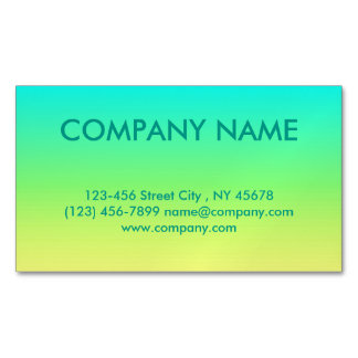 ミニマルモダンターコイズライム黄グラデーション マグネット名刺