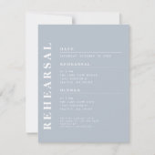 ミニマルモダンダスティブルーリハーサルエレガントディナー 招待状 (正面)