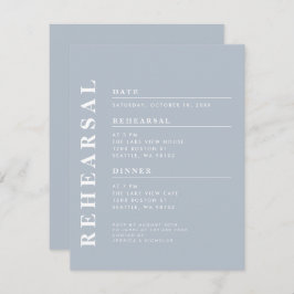 ミニマルモダンダスティブルーリハーサルエレガントディナー 招待状