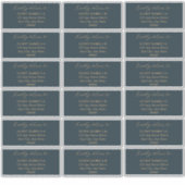 ミニマルモダンダークティール（緑がかった色）結婚のゲストアドレス シール (正面)