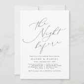 ミニマルモダンチックな脚本のリハーサルディナー 招待状 (正面)