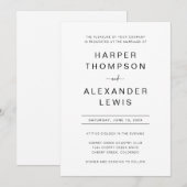 ミニマルモダンチックタイポグラフィーウェディング 招待状 (正面/裏面)