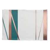 ミニマルモダンティール（緑がかった色）&銅抽象芸術調和 枕カバー (裏面-左)