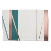 ミニマルモダンティール（緑がかった色）&銅抽象芸術調和 枕カバー (正面左)