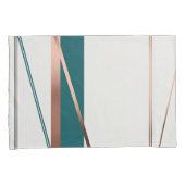 ミニマルモダンティール（緑がかった色）&銅抽象芸術調和 枕カバー (正面右)