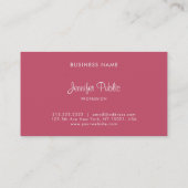 ミニマルモダンテンプレートエレガントレッドシンプル 名刺 (裏面)