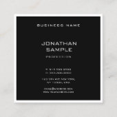 ミニマルモダンテンプレートクエレガントリーブラックトップ スクエア名刺 (正面)