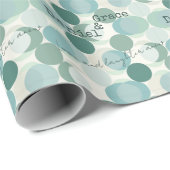 ミニマルモダンデザインとティール（緑がかった色）円 ラッピングペーパー (ロールコーナー)