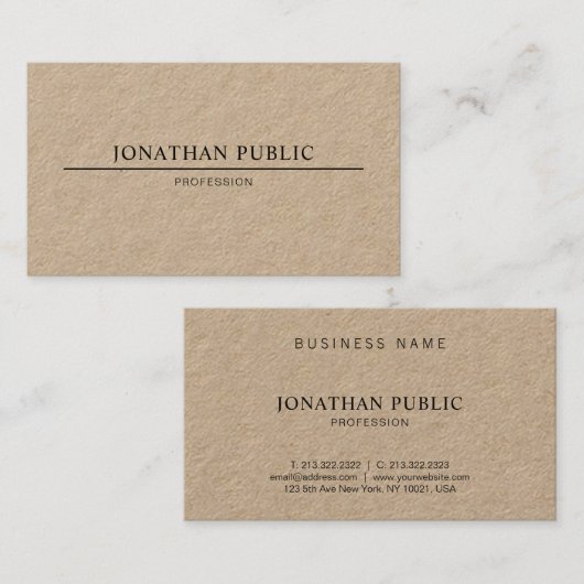 ミニマルモダンデザインプレインラグジュアエレガントリー 名刺 (正面/裏面)