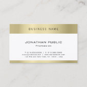 ミニマルモダンデザイン金ゴールドプエレガントライナラグジュアリー 名刺 (正面)