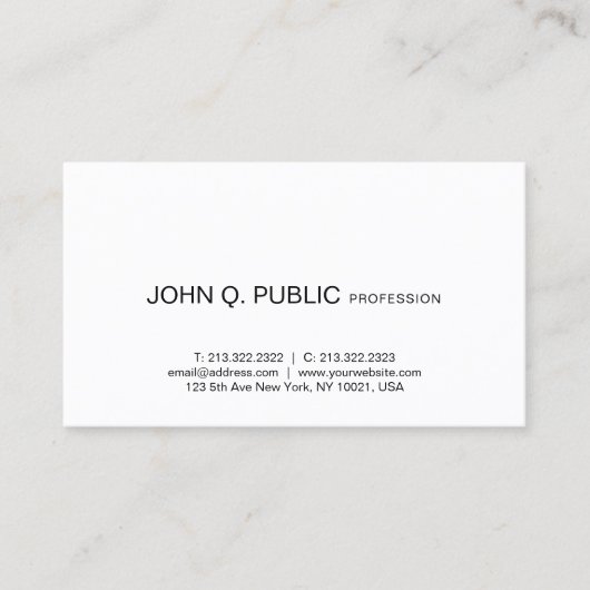 ミニマルモダンデザイン エレガント シンプル 名刺 (正面)