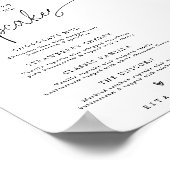 ミニマルモダンデザートのカップケーキメ結婚ニューの看板 ポスター (角)