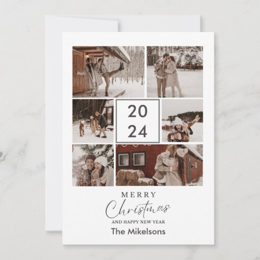 ミニマルモダントレンディークリスマスカップルの写真 シーズンカード (正面)