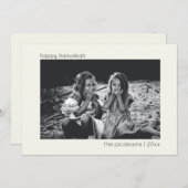 ミニマルモダントレンディーハヌカー写真 シーズンカード (正面/裏面)