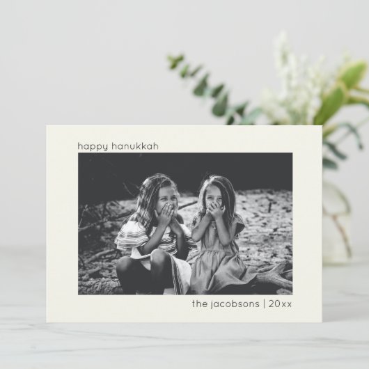 ミニマルモダントレンディーハヌカー写真 シーズンカード (スタンド正面)