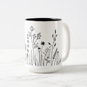 ミニマルモダントレンディーライン植物学 ツートーンマグカップ (正面右)