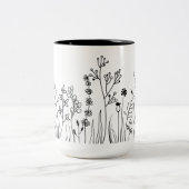 ミニマルモダントレンディーライン植物学 ツートーンマグカップ (中央)