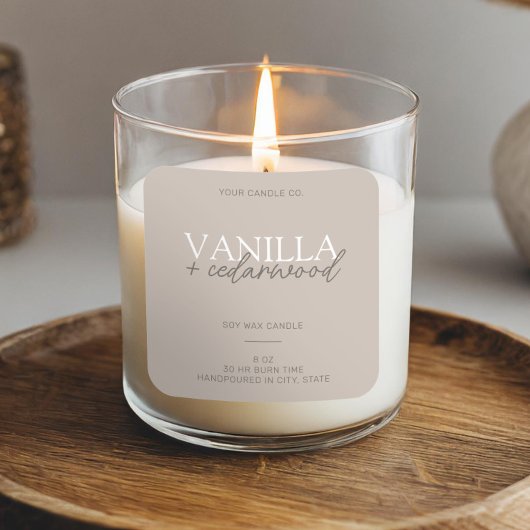 ミニマルモダントープ蝋燭 スクエアシール