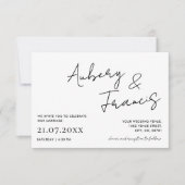 ミニマルモダンナリスト名スクリプト書道ブラック 招待状 (正面)