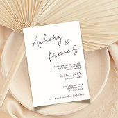 ミニマルモダンナリスト名スクリプト書道ブラック 招待状