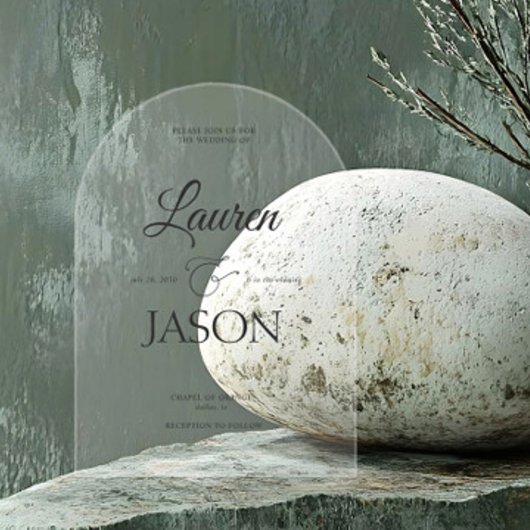 ミニマルモダンナリスト名Writhl Black アクリル招待状