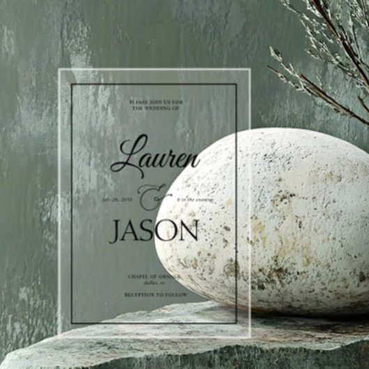 ミニマルモダンナリスト名Writhl Black アクリル招待状