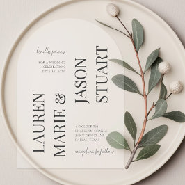 ミニマルモダンナリスト名Writhl Black アクリル招待状