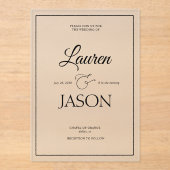 ミニマルモダンナリスト名Writhl Black アクリル招待状 (正面)