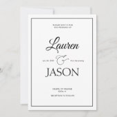 ミニマルモダンナリスト名Writhl Black 招待状 (正面)