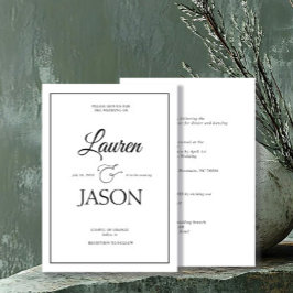 ミニマルモダンナリスト名Writhl Black 招待状