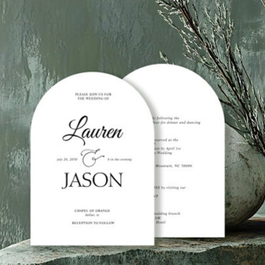 ミニマルモダンナリスト名Writhl Black 招待状