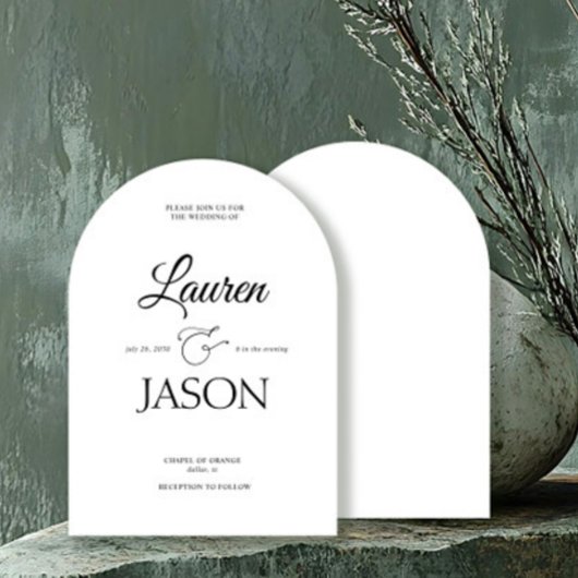 ミニマルモダンナリスト名Writhl Black 招待状