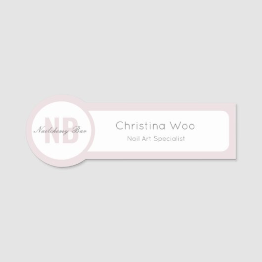 ミニマルモダンネイルサロン社員 名札 (正面)