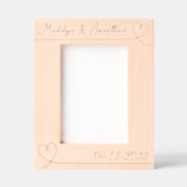 ミニマルモダンハート結婚のバレンタイン名 レーザー彫刻フレーム (正面)