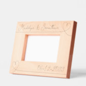 ミニマルモダンハート結婚のバレンタイン名 レーザー彫刻フレーム (左)