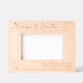 ミニマルモダンハート結婚のバレンタイン名 レーザー彫刻フレーム (正面)