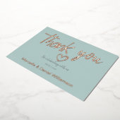 ミニマルモダンハート＆スクリプトウェディング 箔招待状 (回転した状態)