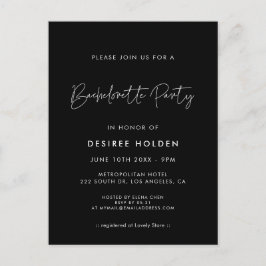 ミニマルモダンバチェロレッテ招待 ポストカード