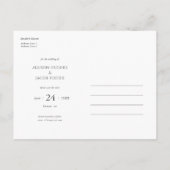 ミニマルモダンバラ金ゴールド写真の日付の保存 インビテーションポストカード (裏面)